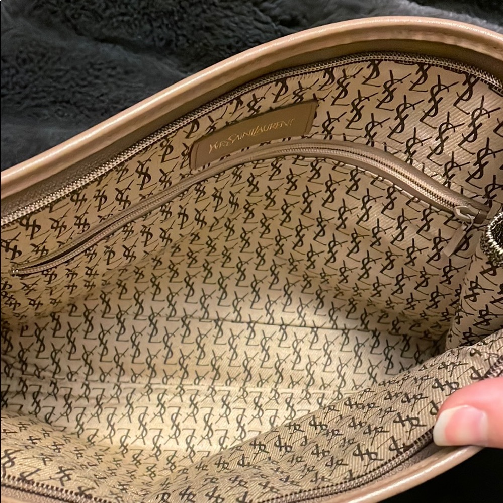 Yves Saint Laurent Brown and Gray Monogram Clutch - Picture 10 of 10